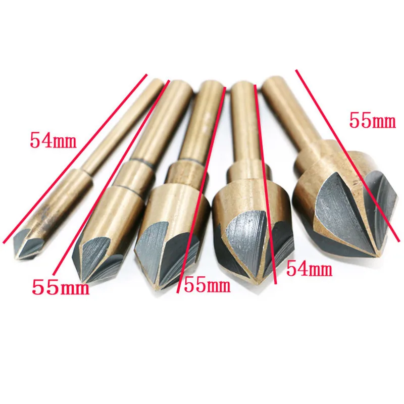 5PCS/Set Countersink Drill Bit Set Tri-Flat Shank Quick Change 1/4" 3/8" 1/2" 5/8" 3/4" Industrial Electrical Drilling Tools
5PCS/Set Countersink Drill Bit Set Tri-Flat Shank Quick Change 1/4" 3/8" 1/2" 5/8" 3/4" Industrial Electrical Drilling Tools