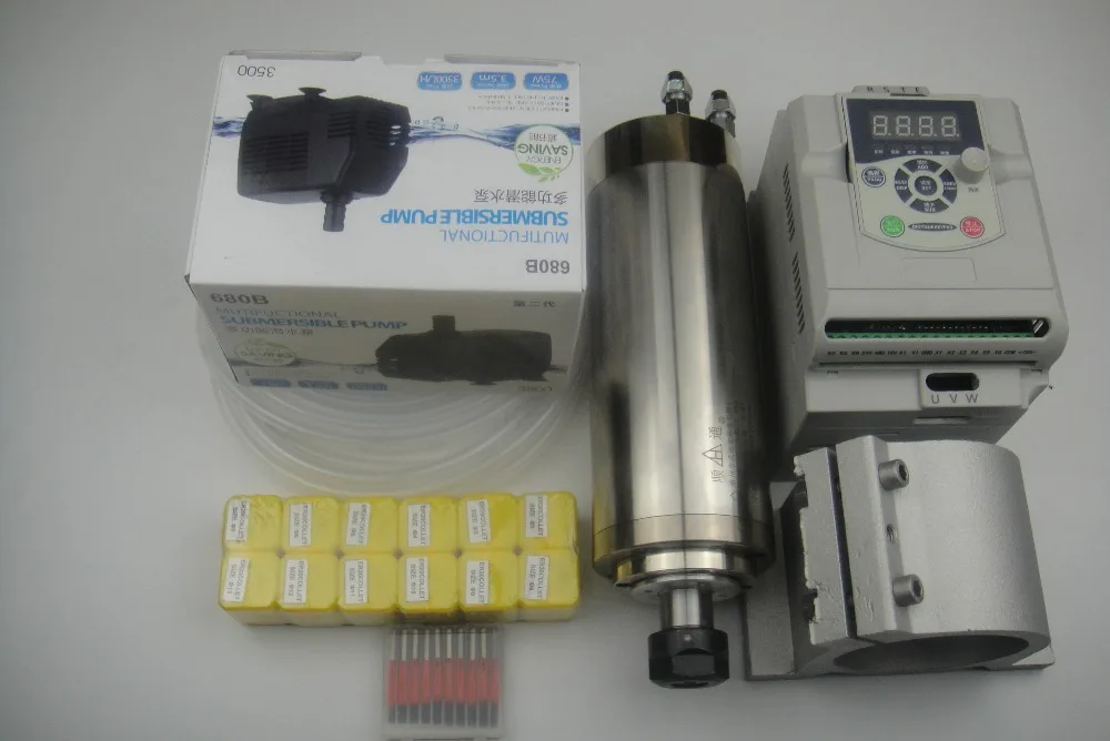 ER20 diameter 80mm 220V 24000rpm 2.2KW water cooling spindle+ inverter +water pump+water pipe+ spindle support+ER20 collets+bits
ER20 diameter 80mm 220V 24000rpm 2.2KW water cooling spindle+ inverter +water pump+water pipe+ spindle support+ER20 collets+bits