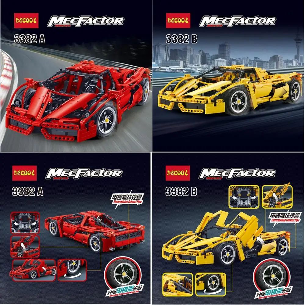 Decool 3382 F1 Technic Racing Car Enzo 1:10 Building Blocks Compatible Legoing 8653 Racer Model Brick Toy 9186 LPS 911
Decool 3382 F1 Technic Racing Car Enzo 1:10 Building Blocks Compatible Legoing 8653 Racer Model Brick Toy 9186 LPS 911
