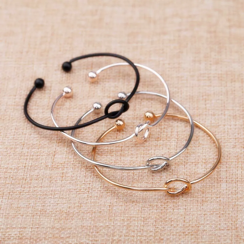 Hot Sale Fashion Bohemia Simple Cuff Bracelets Bangles Gold Silver Black Rose Gold Color Knotted Open Bangle Femme Jewelry
Hot Sale Fashion Bohemia Simple Cuff Bracelets Bangles Gold Silver Black Rose Gold Color Knotted Open Bangle Femme Jewelry