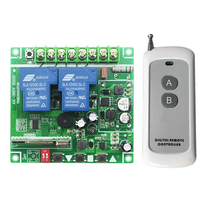 DC 12V 24V 36V 48V 8A 2CH RF Wireless Remote Control 1 * Receiver & 1* Transmitter 100m ultra-thin 2 key
DC 12V 24V 36V 48V 8A 2CH RF Wireless Remote Control 1 * Receiver & 1* Transmitter 100m ultra-thin 2 key