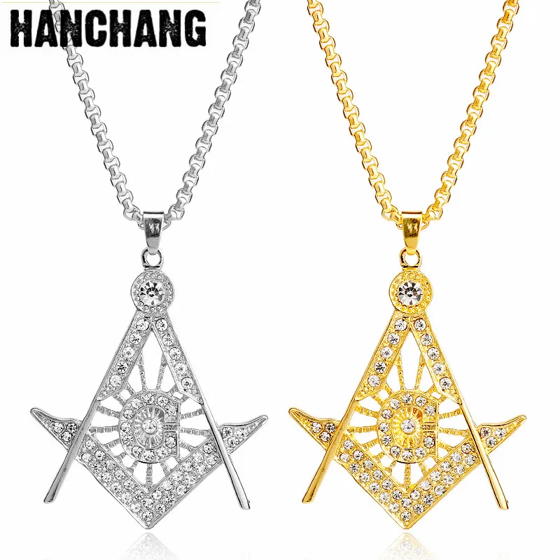 Stainless Steel Masonic Necklace Fashion Crystal Jewelry Charm Mason Iced-out Pendant Hip Hop Chain Necklace For Women Men
Stainless Steel Masonic Necklace Fashion Crystal Jewelry Charm Mason Iced-out Pendant Hip Hop Chain Necklace For Women Men