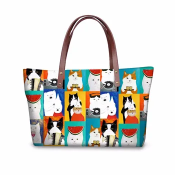 Customized Organizer College Women Satchel Bag Colorful Women Cat Tote Top-handbag Bag Multicolor Painting Shoulder Handbag
Customized Organizer College Women Satchel Bag Colorful Women Cat Tote Top-handbag Bag Multicolor Painting Shoulder Handbag