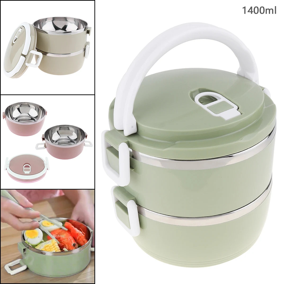 4 Colors 1.4L Portable Hand-held Removable High-capacity 201 Stainless Steel + PP Two Layer Insulation Barrel Lunch Box
4 Colors 1.4L Portable Hand-held Removable High-capacity 201 Stainless Steel + PP Two Layer Insulation Barrel Lunch Box
