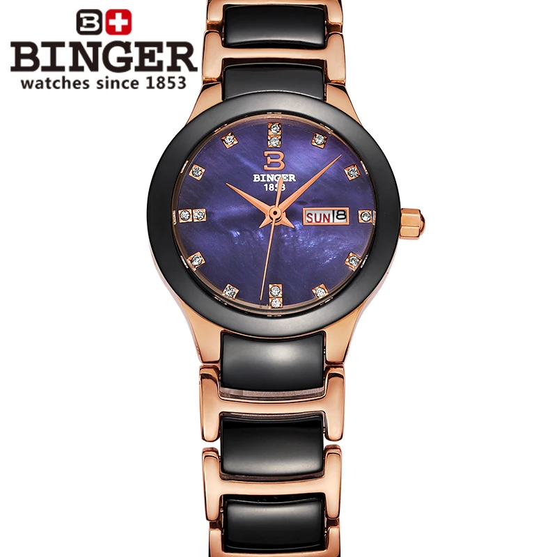 Switzerland Binger ceramic wristwatches Women fashion quartz watch rhinestone Lovers watches 100M Water Resistance B-8007-4
Switzerland Binger ceramic wristwatches Women fashion quartz watch rhinestone Lovers watches 100M Water Resistance B-8007-4