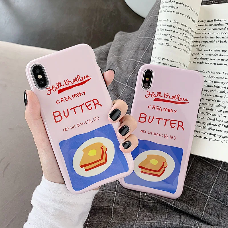 Food butter toast bread phone cases For iphone7 case matte IMD Silicone back cover For iphone6 6s 7 8plus xs xr xs max x Capa
Food butter toast bread phone cases For iphone7 case matte IMD Silicone back cover For iphone6 6s 7 8plus xs xr xs max x Capa