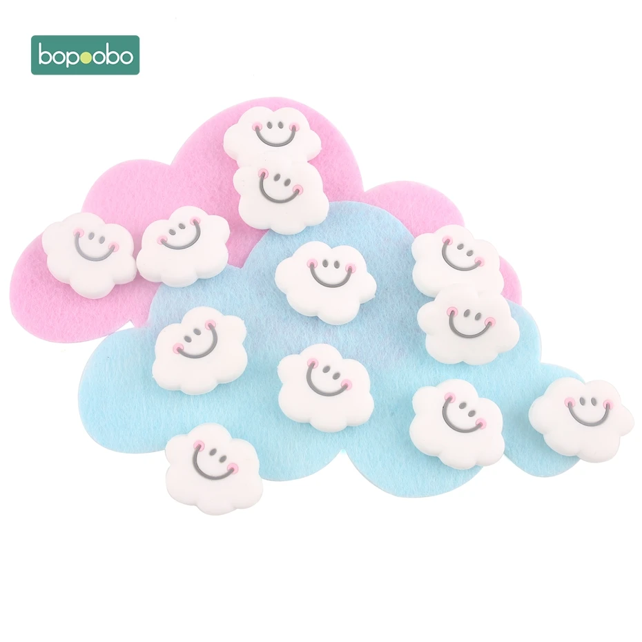 Bopoobo 3pc Silicone Teether Mini Cloud Beads Baby Teething Smiley Cloud beads Baby Nursing Accessories DIY Crafts Newborn Gift
Bopoobo 3pc Silicone Teether Mini Cloud Beads Baby Teething Smiley Cloud beads Baby Nursing Accessories DIY Crafts Newborn Gift