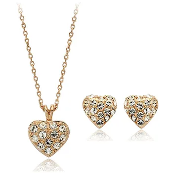 Gold Jewelry Heart Shaped Necklace Brand Jewelry Sets For Women Genuine Austrian Crystal Stud Earrings White Gold Color Set
Gold Jewelry Heart Shaped Necklace Brand Jewelry Sets For Women Genuine Austrian Crystal Stud Earrings White Gold Color Set