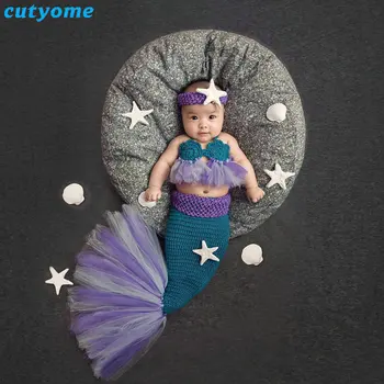 Cutyome 3pcs/set Newborn Photography Props Cotton Knitted Mermaid Crochet Headband Tutu Bra and Cocoon Fishtail Baby Props
Cutyome 3pcs/set Newborn Photography Props Cotton Knitted Mermaid Crochet Headband Tutu Bra and Cocoon Fishtail Baby Props