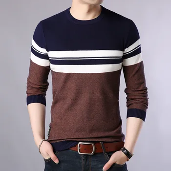 Fall 2019 new men's striped turtleneck sweater fashion cultivate one's morality leisure round neck sweaters
Fall 2019 new men's striped turtleneck sweater fashion cultivate one's morality leisure round neck sweaters