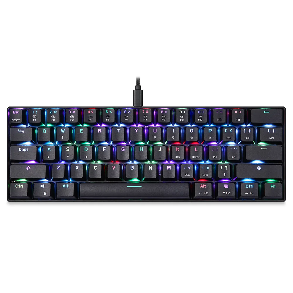 

MOTOSPEED 61 Keys Anti-ghosting CK61 RGB Mechanical Keyboard Gaming Kailh BOX Blue Switches Keyboard with Backlight for Gaming