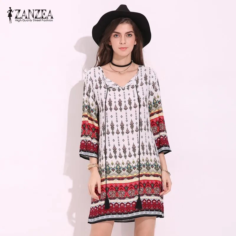 2019 ZANZEA Womens Summer V Neck Floral Print Lace Up Dress Casual Loose Party Mini Dress Short Beach Sundress Plus Size
2019 ZANZEA Womens Summer V Neck Floral Print Lace Up Dress Casual Loose Party Mini Dress Short Beach Sundress Plus Size