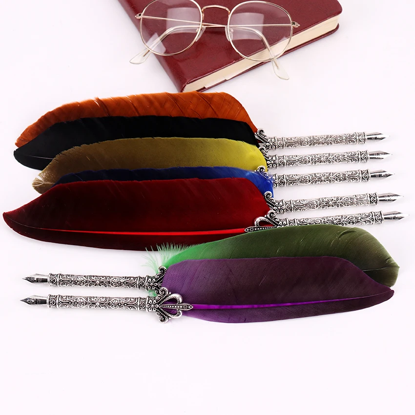 Antique Feather Dip Fountain Pen Chancery Quill Oblique Pens Dip Pen And 5PCS Nib Carved Metal Gifts Office School Stationery
Antique Feather Dip Fountain Pen Chancery Quill Oblique Pens Dip Pen And 5PCS Nib Carved Metal Gifts Office School Stationery