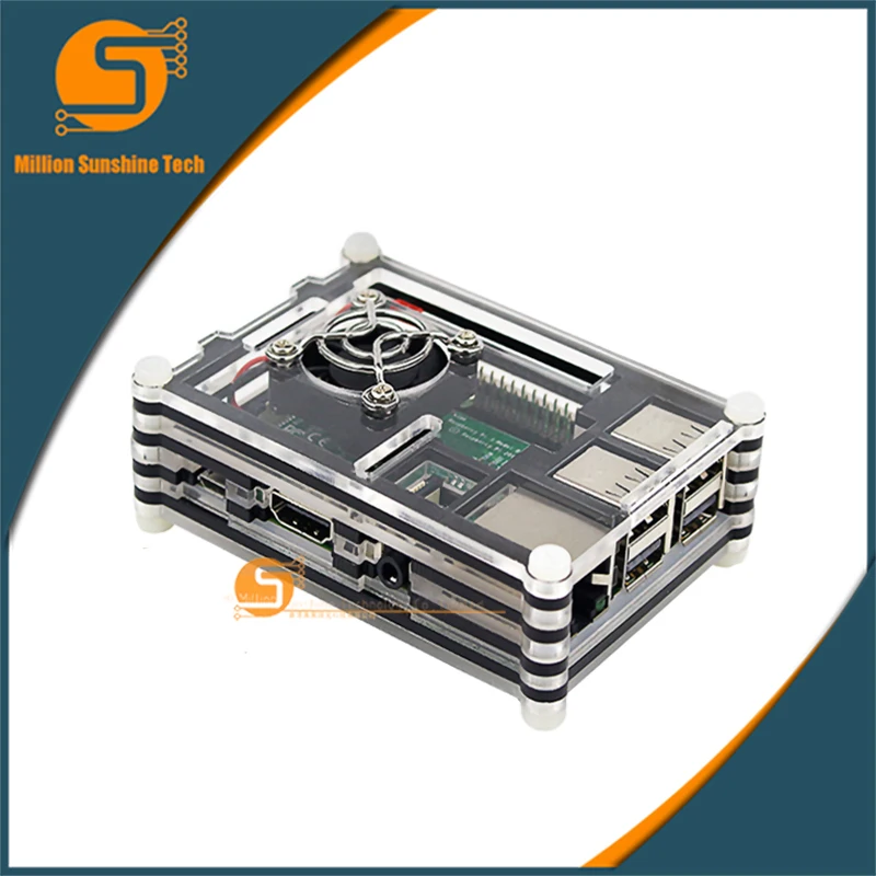 Raspberry Enclosure Case 9 Layer Acrylic Cover Shell with Cooling Fan for Raspberry Pi 3 Model B+ Plus
Raspberry Enclosure Case 9 Layer Acrylic Cover Shell with Cooling Fan for Raspberry Pi 3 Model B+ Plus