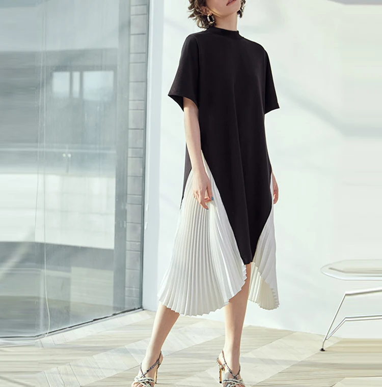2019 Spring and Summer Elegant Women Dress Straight Loose and Irregular Dress Chiffon A-Line Casual Draped Knee-Length
2019 Spring and Summer Elegant Women Dress Straight Loose and Irregular Dress Chiffon A-Line Casual Draped Knee-Length