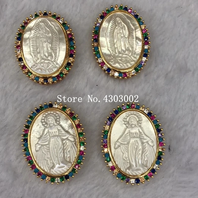 20pcs/lot Mix Designs Natural AAA CZ Virgin of Guadalupe Mother of Pearl Shell Pendant Grace Madonna Pearl Shell MOP Charms
20pcs/lot Mix Designs Natural AAA CZ Virgin of Guadalupe Mother of Pearl Shell Pendant Grace Madonna Pearl Shell MOP Charms