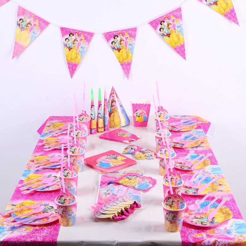 Princess Theme Birthday Party Decor Paper Plate Cup Napkin Banner/Flag Candy Box Straw Tableware Set Baby Shower Party Supplies
Princess Theme Birthday Party Decor Paper Plate Cup Napkin Banner/Flag Candy Box Straw Tableware Set Baby Shower Party Supplies