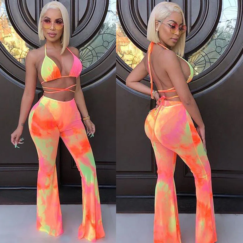 Summer sexy bandage take a leisurely life New Arrival Night Club Women Set Color Gradient two-piece Set And Long Pants
Summer sexy bandage take a leisurely life New Arrival Night Club Women Set Color Gradient two-piece Set And Long Pants