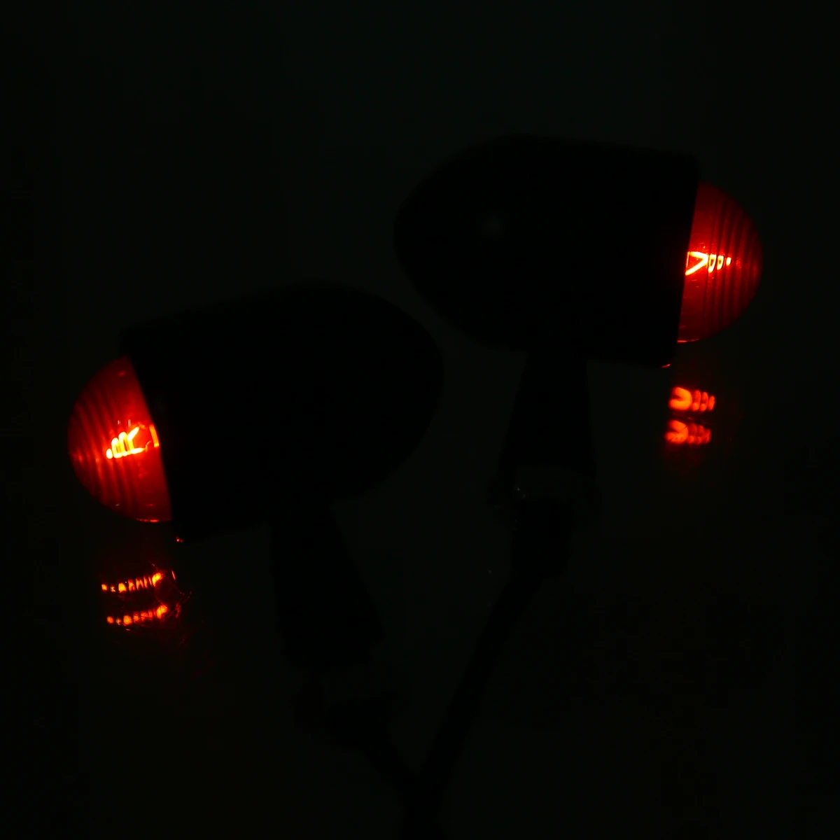4pcs Metal Motorcycle Turn Signal + Bracket kits Amber Motorbike Blinker Headlight Indicator Lamp Bullet Black