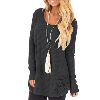Women Sweaters Plus Size Fashion Long Sleeve Kintted Clothes Autumn O-Neck Lace Patchwork Casual Loose Sweater Pullovers
Women Sweaters Plus Size Fashion Long Sleeve Kintted Clothes Autumn O-Neck Lace Patchwork Casual Loose Sweater Pullovers