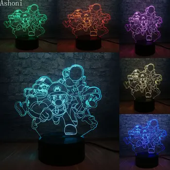 Cartoon 3D Lamp Super Mario Family Bros Yoshi LED 7 Color 3D Nightlight Visual Illusion Changing Action Figure Novelty Light
Cartoon 3D Lamp Super Mario Family Bros Yoshi LED 7 Color 3D Nightlight Visual Illusion Changing Action Figure Novelty Light