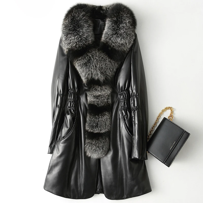 Genuine sheepskin down coat women winter fur down jacket natural fur genuine fox fur collar with belt slim design NPI 80905B
Genuine sheepskin down coat women winter fur down jacket natural fur genuine fox fur collar with belt slim design NPI 80905B