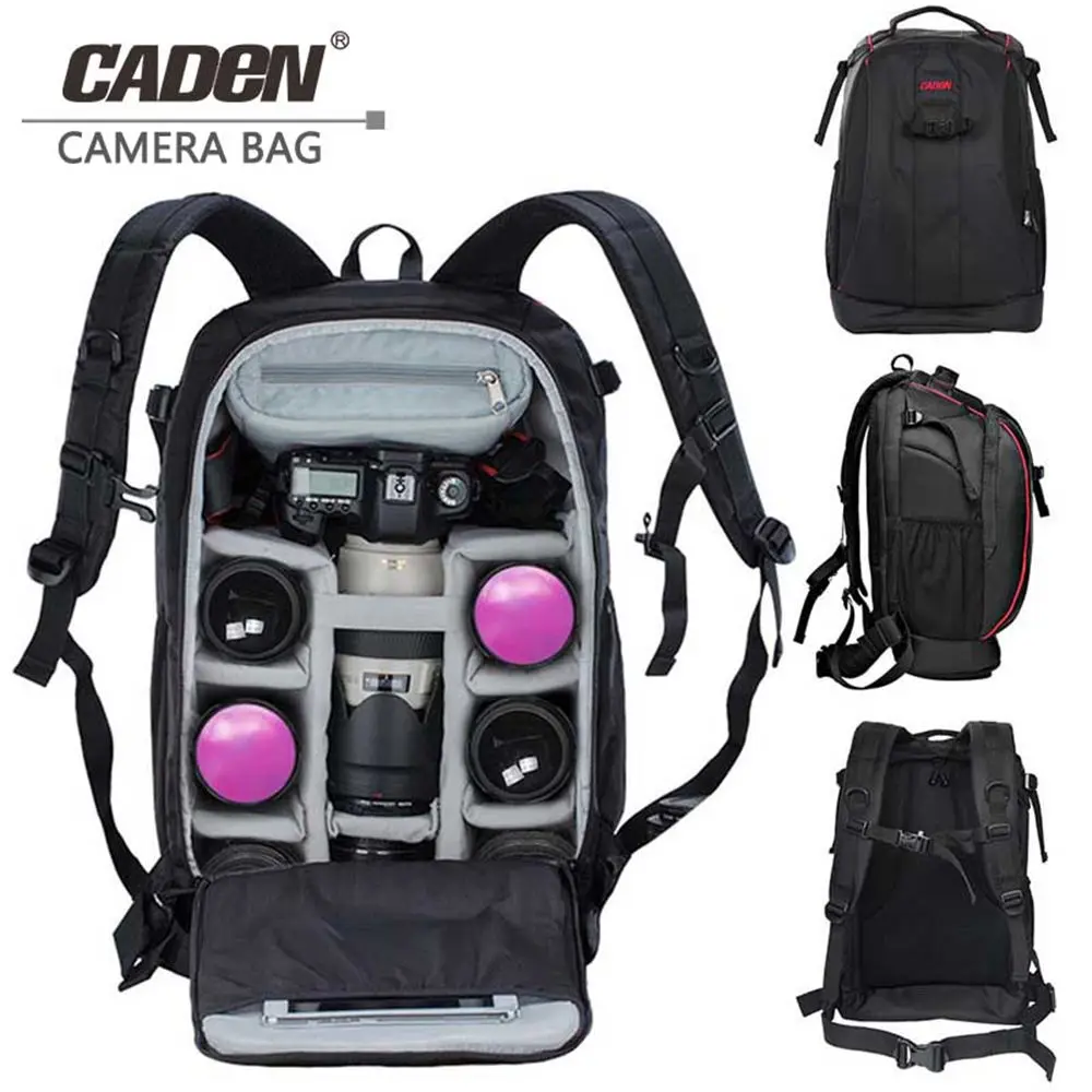 Caden Backpacks Big Black Camera Double Shoulders Bags Soft Polyester Men Women Digital Camera Backpack For Canon Nikon K6 K7
Caden Backpacks Big Black Camera Double Shoulders Bags Soft Polyester Men Women Digital Camera Backpack For Canon Nikon K6 K7