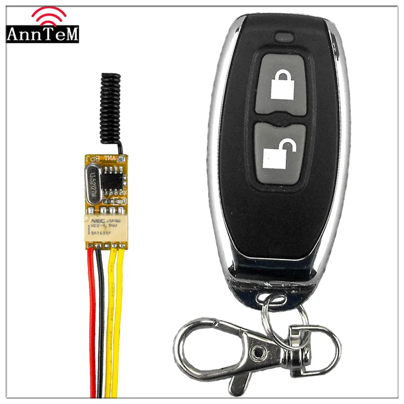 Anntem brand RF MINI Remote Control Switch 12v DC3.7V to 24V Relay Transmitter Power 433MHZ Learning Led home Code Receiver
Anntem brand RF MINI Remote Control Switch 12v DC3.7V to 24V Relay Transmitter Power 433MHZ Learning Led home Code Receiver