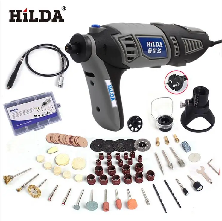 Electric Hilda Mini Drill Polishing Grinder Machine Variable Speed Power Tools with 7/91pcs Rotary Tool Accessories
Electric Hilda Mini Drill Polishing Grinder Machine Variable Speed Power Tools with 7/91pcs Rotary Tool Accessories