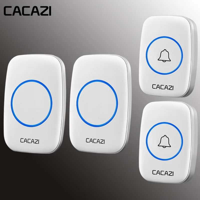 CACAZI Wireless Doorbell 100-240V Waterproof door bell 38 rings 3 volume door chime 300M remote digital door bell EU/US/UK plug
CACAZI Wireless Doorbell 100-240V Waterproof door bell 38 rings 3 volume door chime 300M remote digital door bell EU/US/UK plug