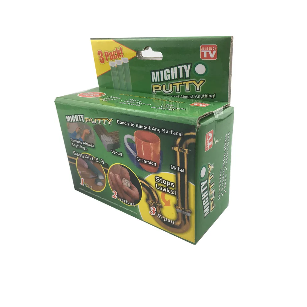3pcs per set Mighty Putty Mightyputty Resin, EPOXY Putty, Clay,power Putty,magic Putty ,POWERFULL ADHESIVE SUPER GLUE Tool
3pcs per set Mighty Putty Mightyputty Resin, EPOXY Putty, Clay,power Putty,magic Putty ,POWERFULL ADHESIVE SUPER GLUE Tool