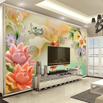 Custom 3D Mural Wallpaper Decor Jade Carving Beautiful Flowers Fish Living Room TV Background Wall Decoration Mural Wallpaper
Custom 3D Mural Wallpaper Decor Jade Carving Beautiful Flowers Fish Living Room TV Background Wall Decoration Mural Wallpaper