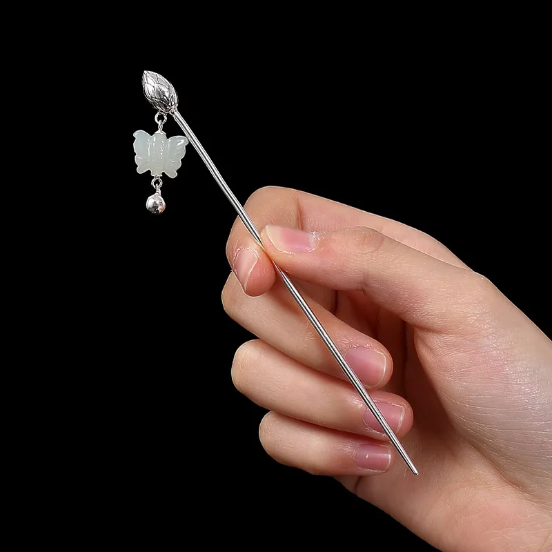 He Tian Jade Hair Sticks 925 sterling silver lotus jade butterfly hair sticks vintage elegant women Hair accessories jewelry
He Tian Jade Hair Sticks 925 sterling silver lotus jade butterfly hair sticks vintage elegant women Hair accessories jewelry