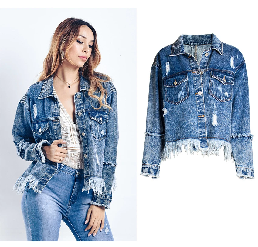 CBUCYI Denim women 2018 new European and American women's loose BF romantic su jacket jacket thin denim jacket (3)