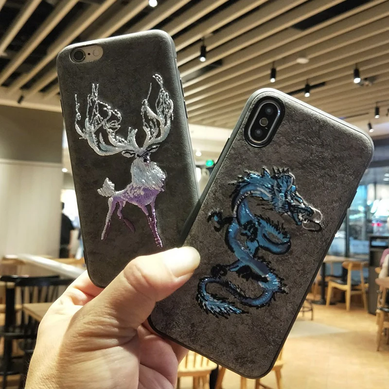 Luxury Phone Case for iphone 6 7 8 6s Plus X 7 8 Plus Cool Dragon Sika Deer 3D Embroidered Cartoon Case Covers Fundas Capa Coque
Luxury Phone Case for iphone 6 7 8 6s Plus X 7 8 Plus Cool Dragon Sika Deer 3D Embroidered Cartoon Case Covers Fundas Capa Coque