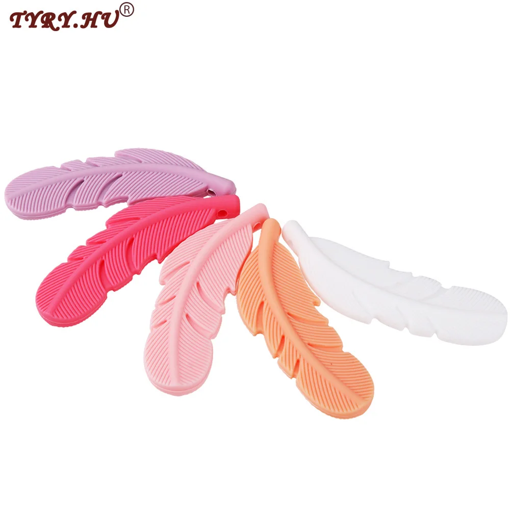 TYRY.HU 5PC Nursing Feather Pendant Beads for Jewelry Making BPA FREE Baby Teether Silicone Soother Chew Toys Teething Necklace
TYRY.HU 5PC Nursing Feather Pendant Beads for Jewelry Making BPA FREE Baby Teether Silicone Soother Chew Toys Teething Necklace