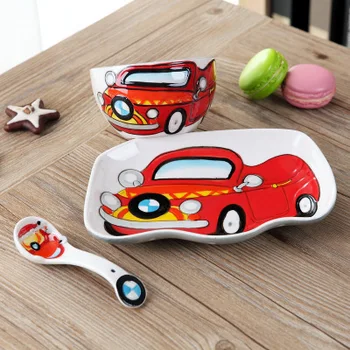 Children's tableware set Creative hand painted Car ceramic dinner set Character cartoon Hand-painted relief bowl plate set
Children's tableware set Creative hand painted Car ceramic dinner set Character cartoon Hand-painted relief bowl plate set