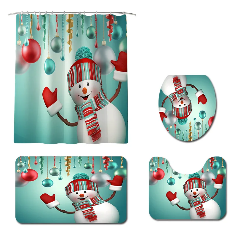 Christmas Style Bathroom Decoration Set Shower Curtain Carpet Toilet Mat Non-slip Mat Set Wholesale
Christmas Style Bathroom Decoration Set Shower Curtain Carpet Toilet Mat Non-slip Mat Set Wholesale