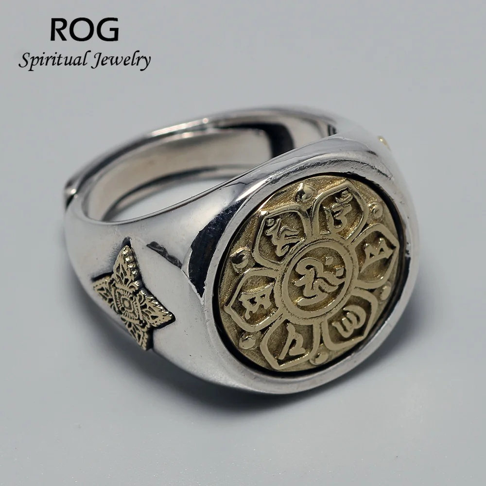 Genuine 925 Sterling Silver Rotatable OM Rings Mantra And Chinese Zodiac Vintage Punk Rings Adjustable Buddhist Jewelry
Genuine 925 Sterling Silver Rotatable OM Rings Mantra And Chinese Zodiac Vintage Punk Rings Adjustable Buddhist Jewelry