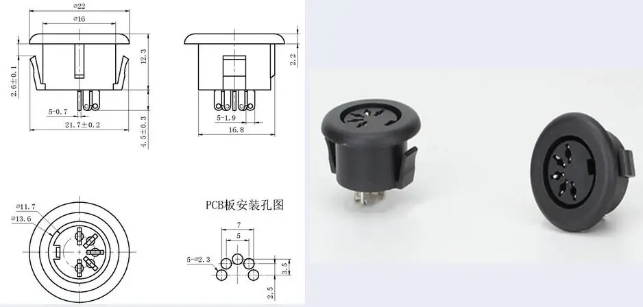 Circular S terminal DS-5-07 S-video Video socket DS DC female socket 5PIN New and original
Circular S terminal DS-5-07 S-video Video socket DS DC female socket 5PIN New and original