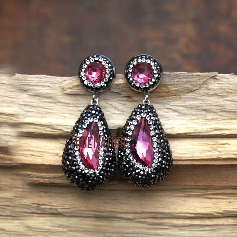 Colorful Glass Crystal Stud Earring Pave Rhinestone Water Drop Charm Women Jewelry Stud Earrings In 20*31 mm ER7971
Colorful Glass Crystal Stud Earring Pave Rhinestone Water Drop Charm Women Jewelry Stud Earrings In 20*31 mm ER7971