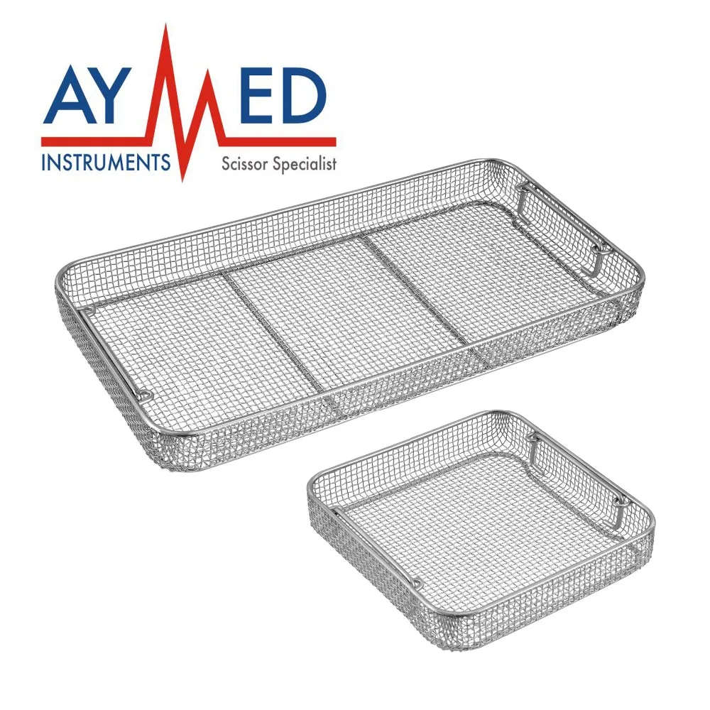 2 Wire Mesh Sterilization Baskets trays drop handles for surgical and dental instruments scissors
2 Wire Mesh Sterilization Baskets trays drop handles for surgical and dental instruments scissors