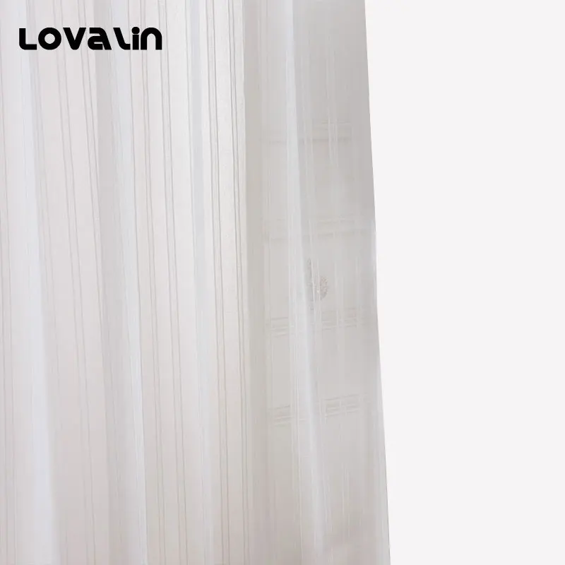 Lovalin Белый Тюль Шторы двери окна Sheer s В Полоску 1 Панель чистой шарф подзоры Rideaux