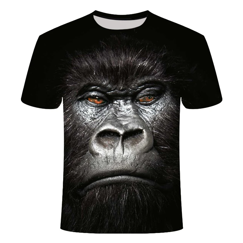 Мужская футболка с 3D принтом животных Повседневная изображением обезьяны