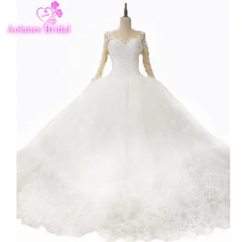 Luxury Lace White Wedding Dress Gown Nude 2017 New Puffy Ball Gown Heavy Dresses Big Skirt Bridal Wedding Gown Vestido De Noiva
Luxury Lace White Wedding Dress Gown Nude 2017 New Puffy Ball Gown Heavy Dresses Big Skirt Bridal Wedding Gown Vestido De Noiva