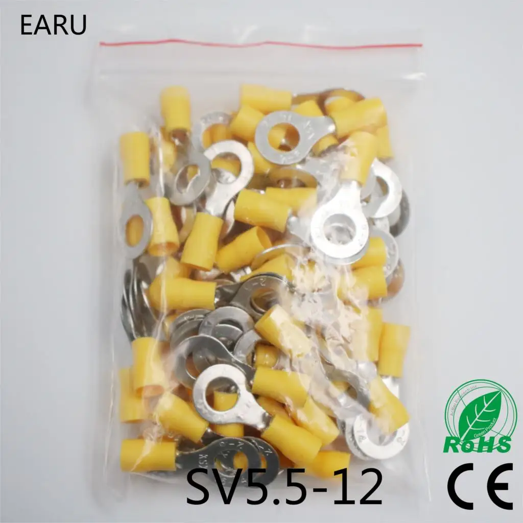 RV5.5-12 Yellow Ring insulated terminal suit 4-6mm2 Cable Wire Connector 50PCS/Pack RV5-12 cable Crimp Terminal RV
RV5.5-12 Yellow Ring insulated terminal suit 4-6mm2 Cable Wire Connector 50PCS/Pack RV5-12 cable Crimp Terminal RV
