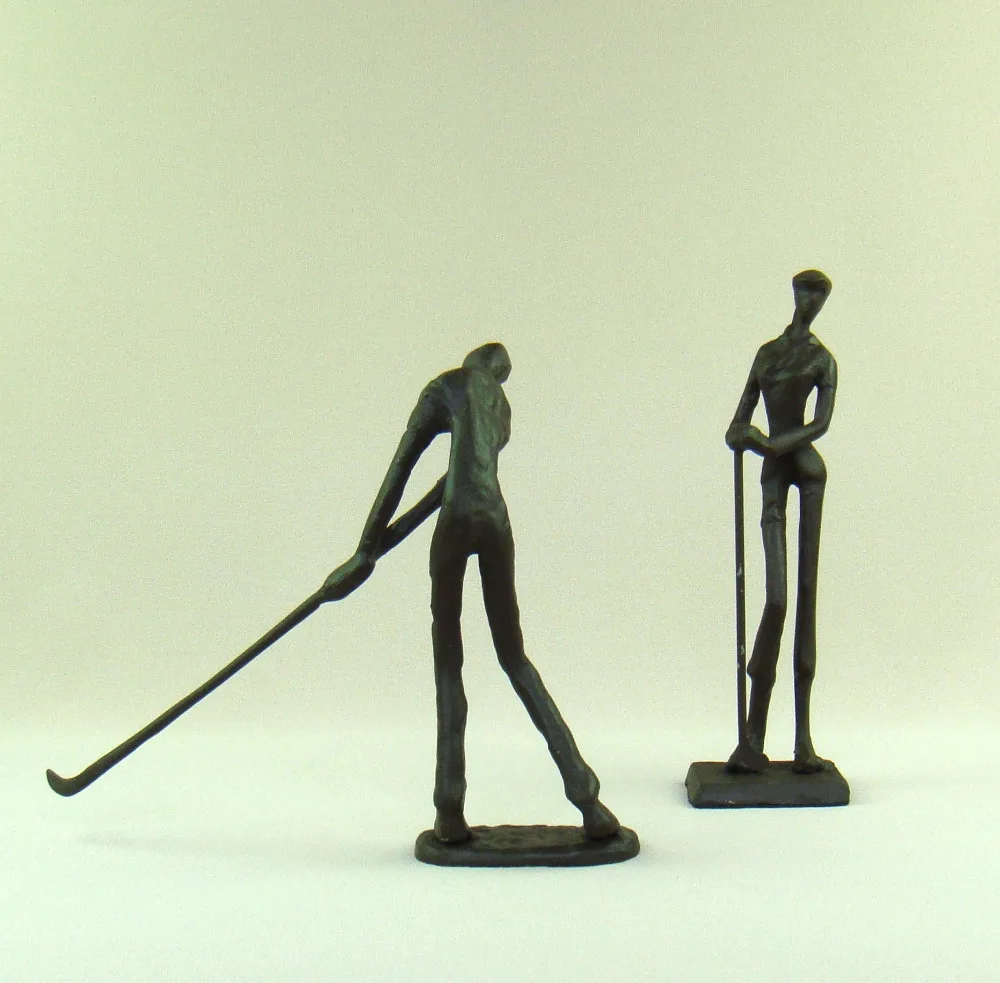 Abstract Metal Golf Lovers Figurines Ornamental Cast Iron Linksman Sculpture Craftworks for Home Decor and Valentine's Day Gift
Abstract Metal Golf Lovers Figurines Ornamental Cast Iron Linksman Sculpture Craftworks for Home Decor and Valentine's Day Gift