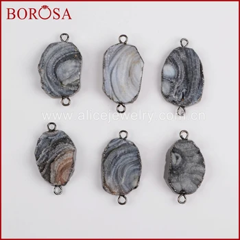 BOROSA 5pcs Gun Black Color Galaxy Quartz Titanium Natural Stone Connector Double Bails, Drusy Charms for DIY Bracelet B1324
BOROSA 5pcs Gun Black Color Galaxy Quartz Titanium Natural Stone Connector Double Bails, Drusy Charms for DIY Bracelet B1324