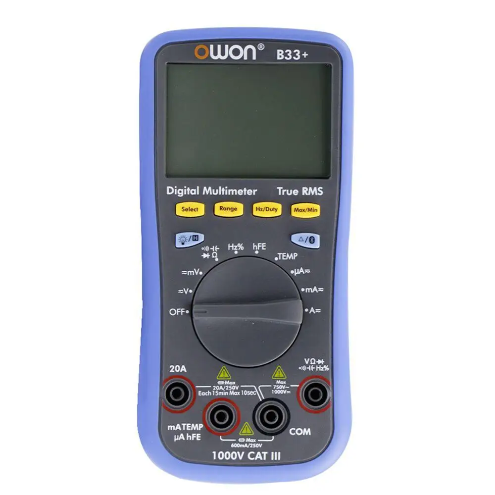 Owon B33+ Digital Multimeter LCD Display Digital Bluetooth for Measuring AC/DC Voltage Current Resistance 1000V
Owon B33+ Digital Multimeter LCD Display Digital Bluetooth for Measuring AC/DC Voltage Current Resistance 1000V