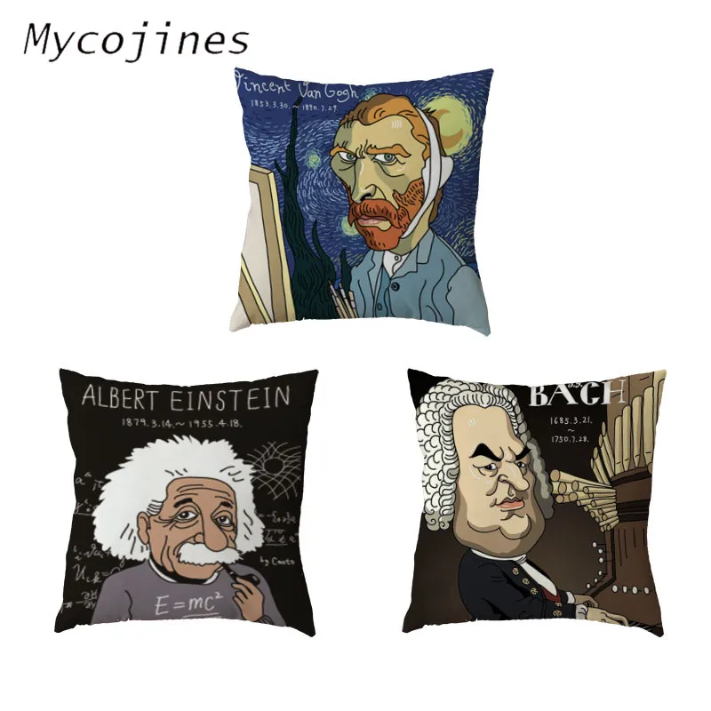 Character Cushion Cover 45cm Van Gogh Bach Einstein Polyester Peach Material Home Living Room Bedroom Sofa Decorative Pillowcase
Character Cushion Cover 45cm Van Gogh Bach Einstein Polyester Peach Material Home Living Room Bedroom Sofa Decorative Pillowcase